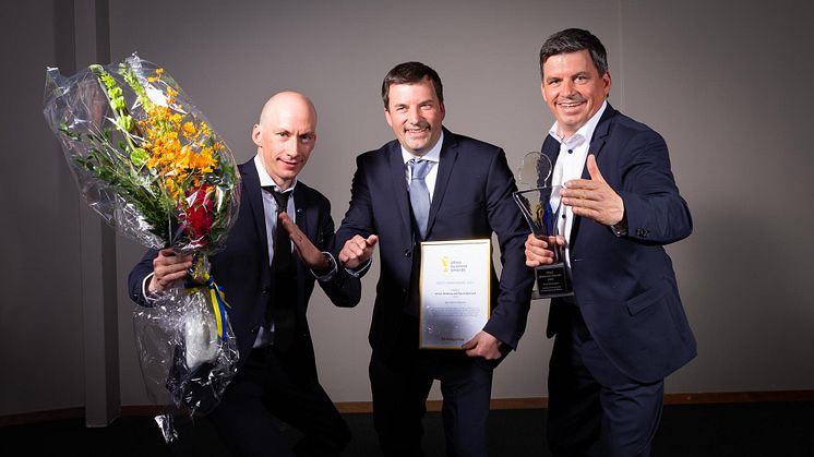 David, Andreas och Jonas Wiklund utnämndes till Årets företagare 2021 under Piteå Business Awards.   Foto: Mikael Sundkvist/P-town