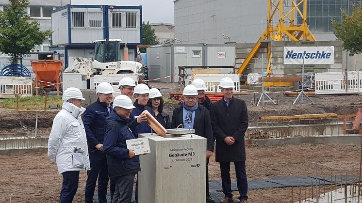 Grundstein für neues Bürogebäude M3 der TEAG in Erfurt gelegt