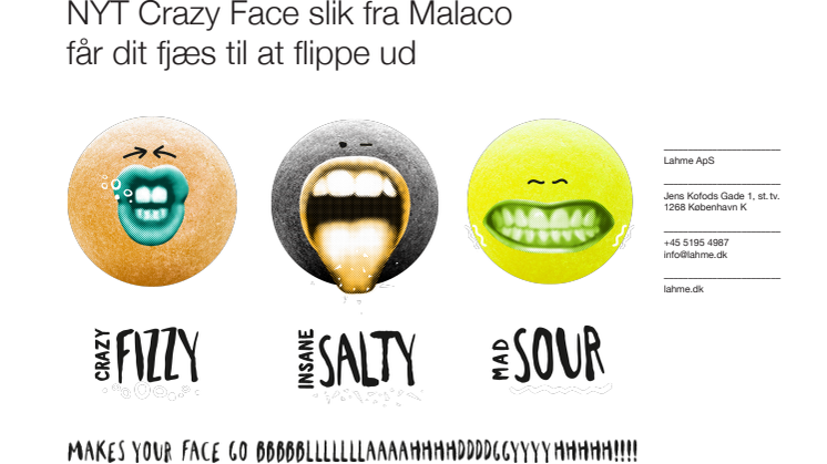 Nyt Crazy Face Slik fra Malaco får dit fjæs til at flippe ud