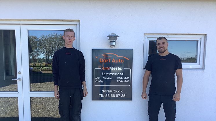 Anders Pedersen og Martin Bertelsen ejer Dorf Auto, der netop er blevet en del af Danmarks største værkstedskæde.