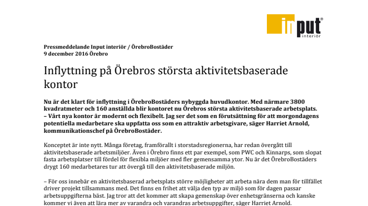 Inflyttning på Örebros största aktivitetsbaserade kontor