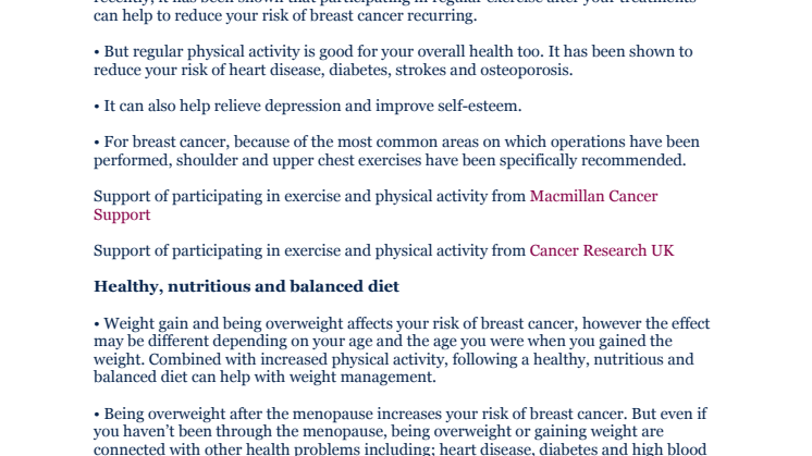 Benefits of physical activity, nutritious diet and yoga  for cancer patients 
