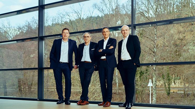 Direktionen for Hansgrohe: André Wehrhahn, Frank Semling, Hans Juergen Kalmbach og Christophe Gourlan.