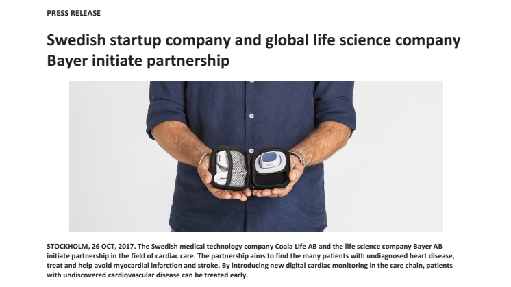 Swedish startup company and global life science company Bayer initiate partnership