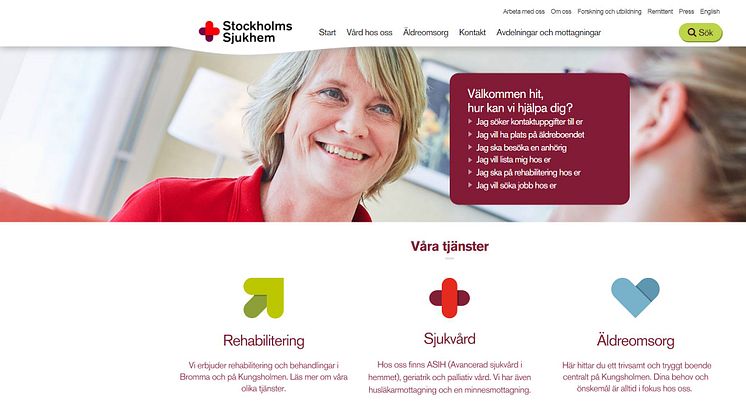 Stockholms Sjukhems nya webbplats