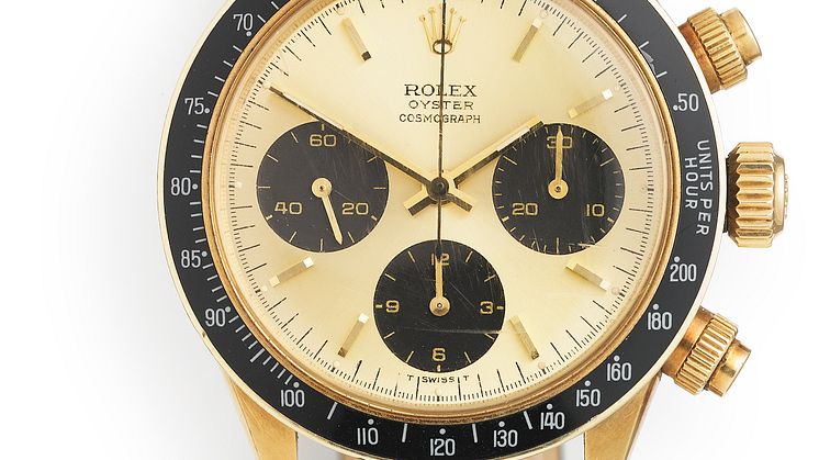 Rolex: Herrearmbåndsur af 18 kt. guld. Model Oyster Cosmograph, ref. 6263. Mekanisk kronograf værk med manuelt optræk, kaliber 727. Cirka 1970.