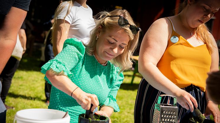 Embla-nominerte og Sandra Borch på lunsj på Geitmyra