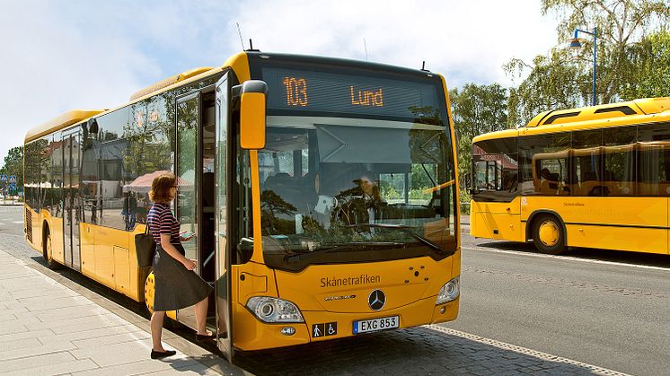 Du kan resa med linje 103 från Höllviken till Lund från och med 19 augusti. Foto: Mikael Leijon
