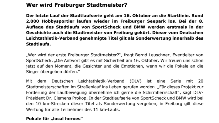 Wer wird Freiburger Stadtmeister?