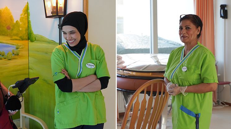 ﻿Fatema Hassan och Samina Arifa trivs bra på Förenade Care Segevångsgården.