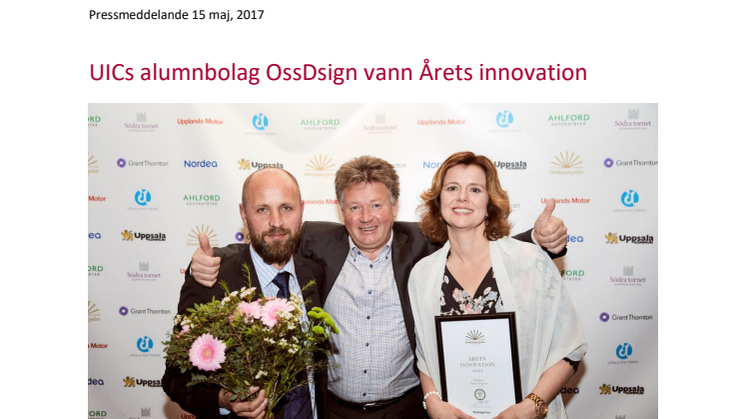 UICs alumnbolag OssDsign vann Årets innovation