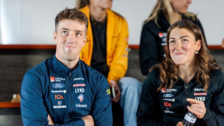 Calle Halfvarsson och Moa Lundgren är tillsammans med landslaget på plats i Planica. Foto: Bildbyrån