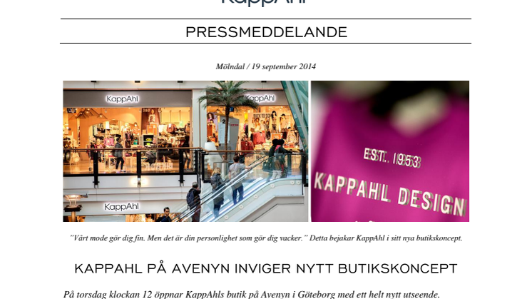 KappAhl på Avenyn inviger nytt butikskoncept
