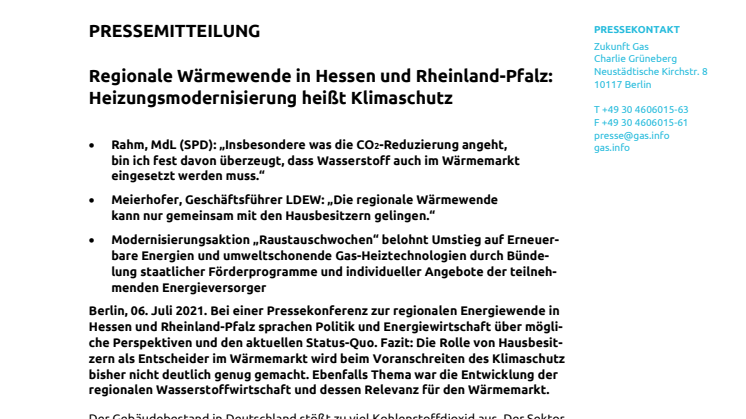 Regionale Wärmewende in Hessen und Rheinland-Pfalz: Heizungsmodernisierung heißt Klimaschutz