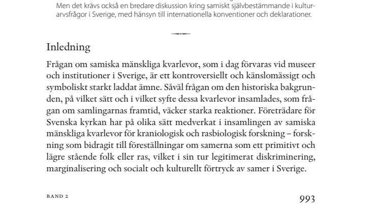Svenska kyrkan och samiska mänskliga kvarlevor (ur Vitboken)
