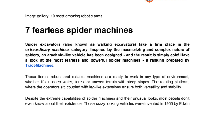 7 fearless spider machines