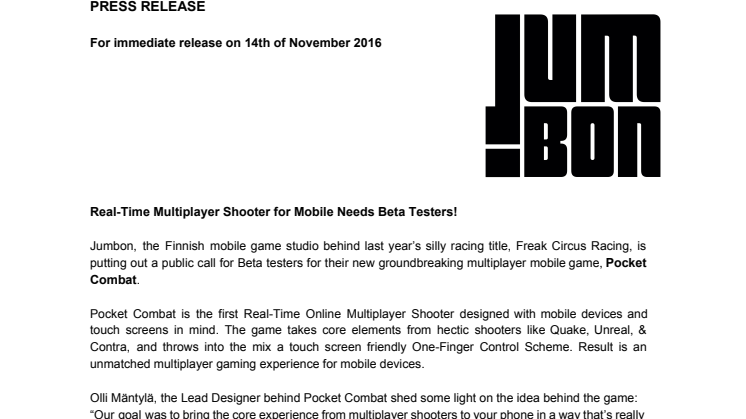 Real-Time Multiplayer Shooter for Mobile Needs Beta Testers!