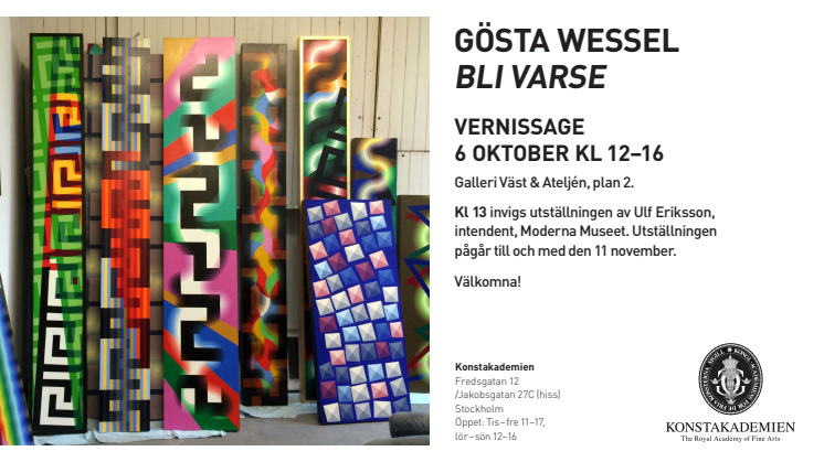 Inbjudan: Gösta Wessel - Bli varse