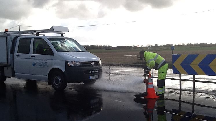 Spolning av dricksvattenledningarna i Båstad