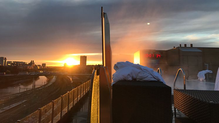 Uppvärmd rooftop pool