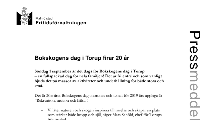 Bokskogens dag i Torup firar 20 år 