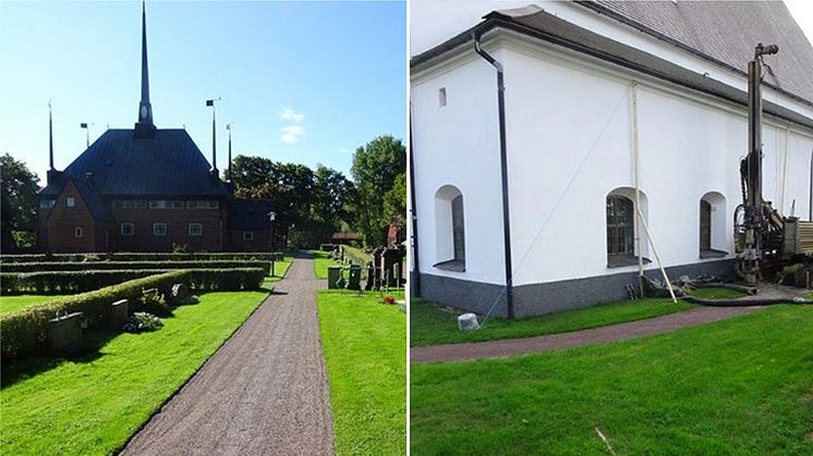 Bergvärme och frekvensstyrda pumpar värmer två kyrkor i Dalarna