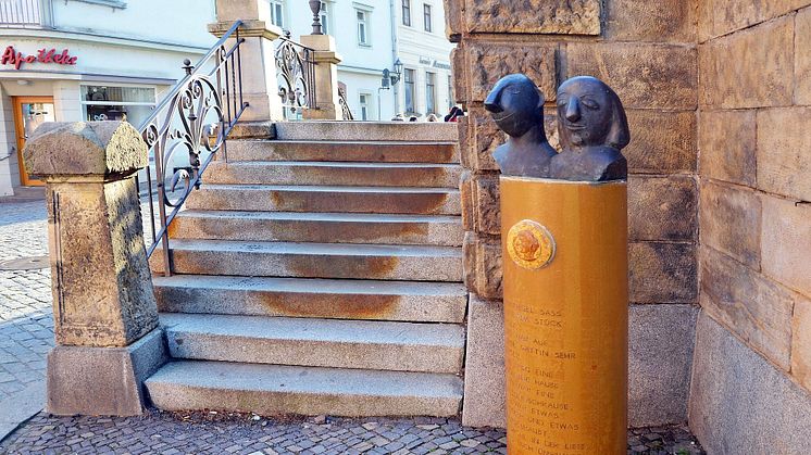 Eine der 13 Säulen auf dem Ringelnatzpfad in Wurzen - Foto: Nathalie Hempel 