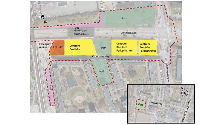 Nu presenteras planen för Amiralsstadens första etapp – Rosengårds stationsområde