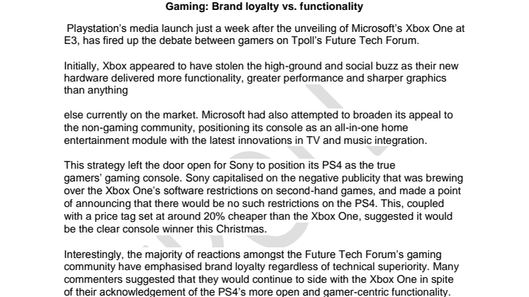 Gaming: Brand loyalty vs. functionality