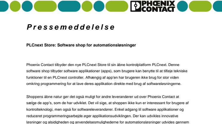 PLCnext Store: Software shop for automationsløsninger