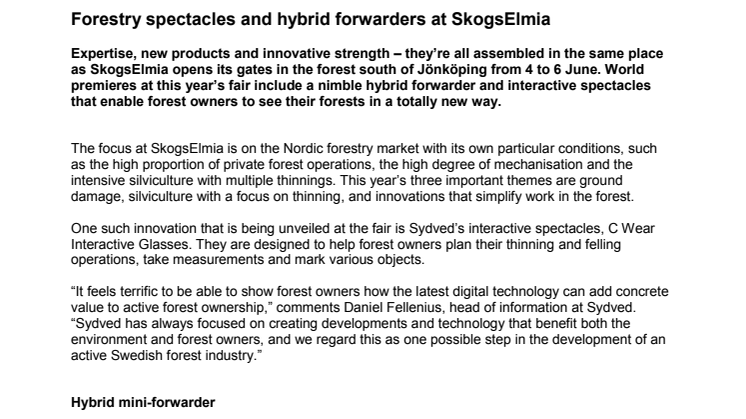 Forestry spectacles and hybrid forwarders at SkogsElmia