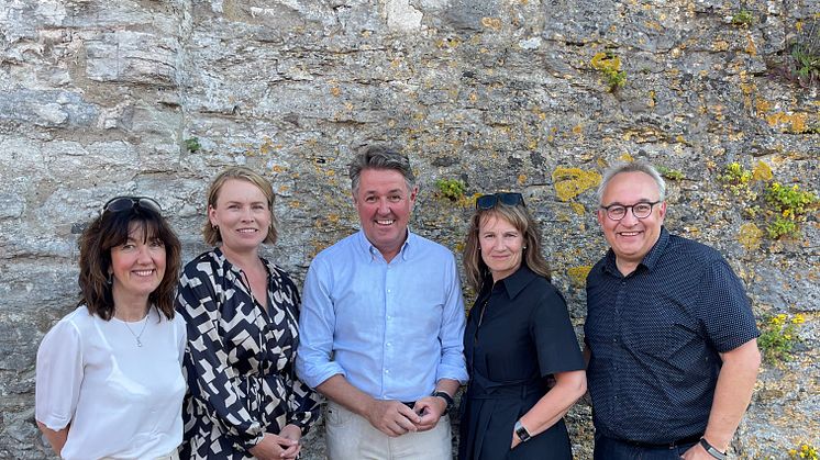 Från vänster: Anne-Sissel Skånvik (Chief Comm and PA Officer Norwegian), Evelina Fahlesson (kommunalråd Skellefteå), Geir Karlsen (Koncernchef Norwegian), Kristina Sundin Jonsson (Kommundirektör Skellefteå) och Robert Lindberg (VD Skellefteå Airport)