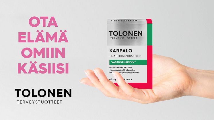 UUTUUS hyvinvointiin. Tolonen Karpalo + maitohappobakteeri vastustuskyvylle