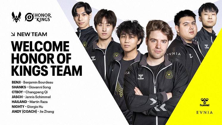 TEAM VITALITY ENTERS THE HONOR OF KINGS ARENA WITH INTERNATIONAL ROSTER