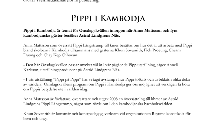Pippi i Kambodja på Astrid Lindgrens Näs 