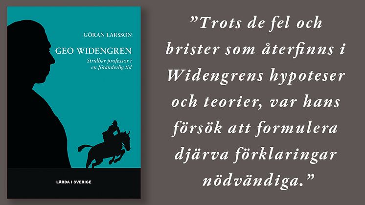 Boken om religionsprofessorn Geo Widengren är både en biografi om en vetenskapsman och en berättelse om hur ämnet religionshistoria har utvecklats. Biografin är utgiven av Vitterhetsakademien i samarbete med Bokförlaget Langenskiöld.