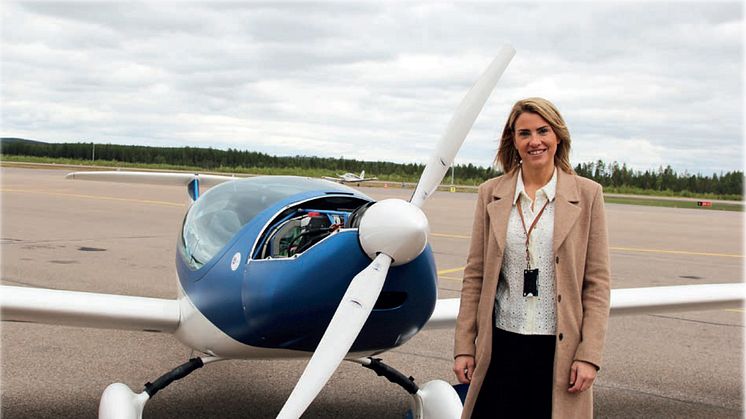 Säkerhets- och miljöchef Ann-Britt Högman driver flera hållbarhetsprojekt varav det största är klimatprojektet Grön Flygplats. 