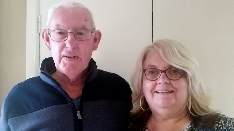 Support: Linda with her husband Steve