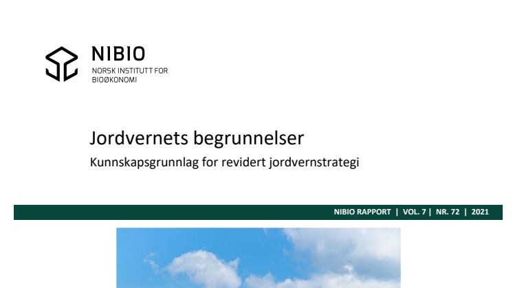 NIBIO-rapport: Jordvernets begrunnelser