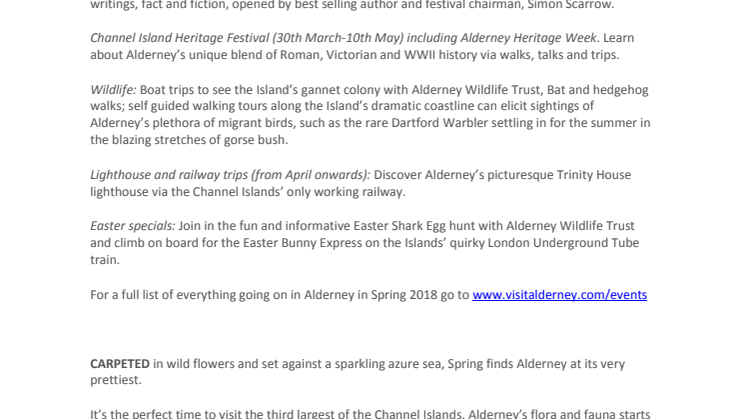 Destination Alderney: Spring into Action! 