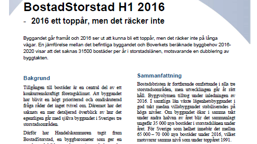 BostadStorstad H1 2016