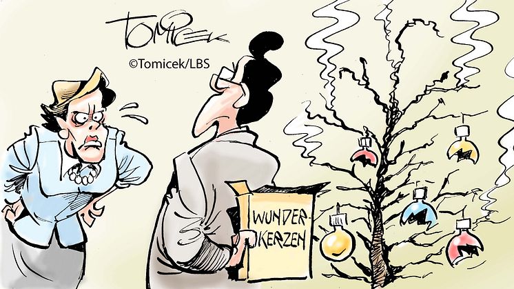 Christbaum und Feuerwerk