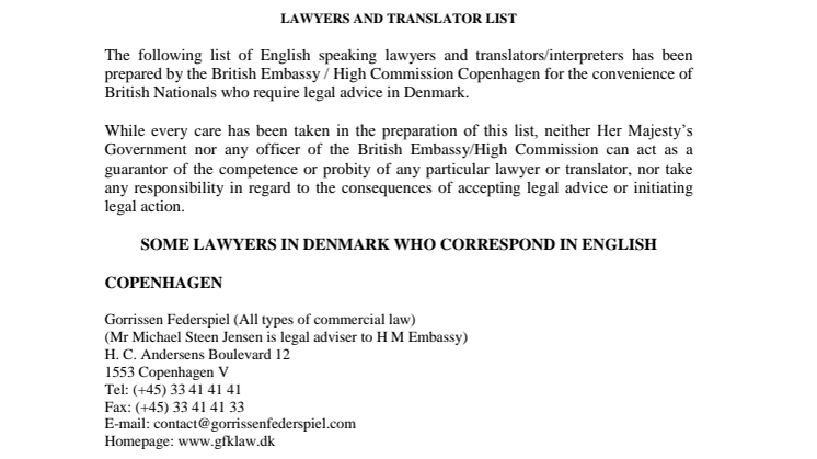 Finding English Lawyers in Denmark