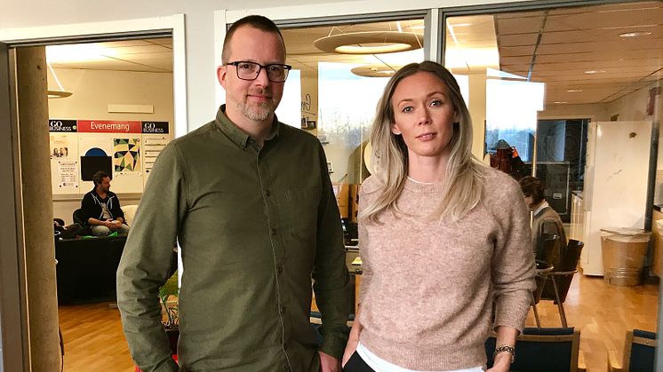 Marcus Olsson och Marina Eriksson, siteledare hos Go Business i Piteå respektive Luleå. 