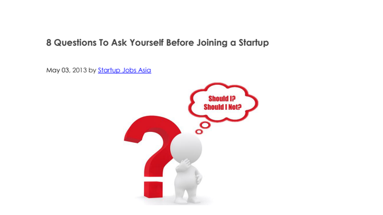 8 Questions To Ask Yourself Before Joining a Startup