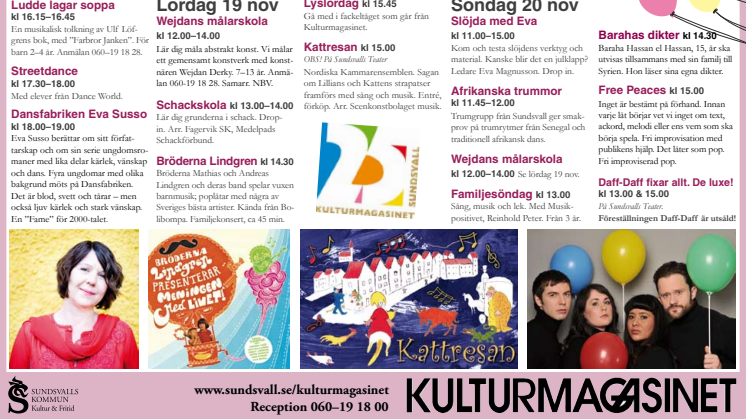 Barnkulturfest 18-20/11 Kulturmagasinet, Sundsvall