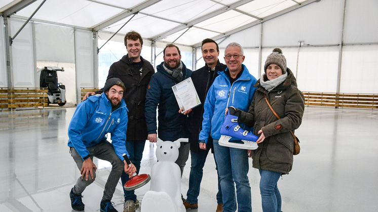 Bei der Pressekonferenz zur Eröffnung des Stadtwerke Eisfestivals 2019/20