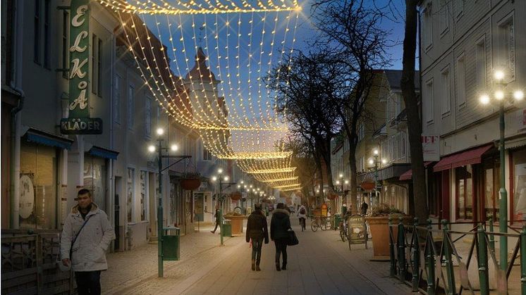 Ny belysning på Karlskronagatan.