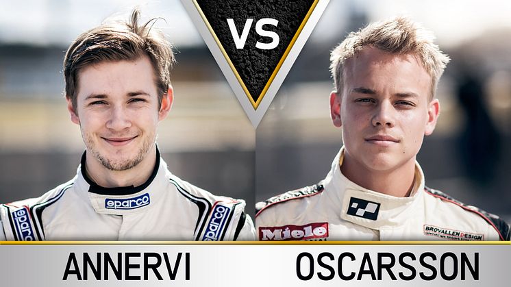 Marcus Annervi och Nicklas Oscarsson slåss om guldet i Renault Clio Cup