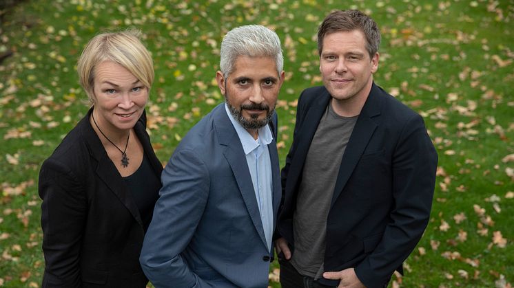 Jessica Ziegerer, Hussein El-Alawi och Jens Mikkelsen, nominerade i kategorin Årets Berättare 2018